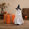 Halloween Gehender Geist Dekoration mit Sound, Hexe Hut Animiertes Requisit, Leuchtend Sprechende Spukhaus Deko für Party