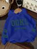 Trendy Polyester Sweatshirt med Bogtryk til Drenge og Piger – Afslappet Efterårs-/Vinter Langærmet Pullover med Ærmegrafik