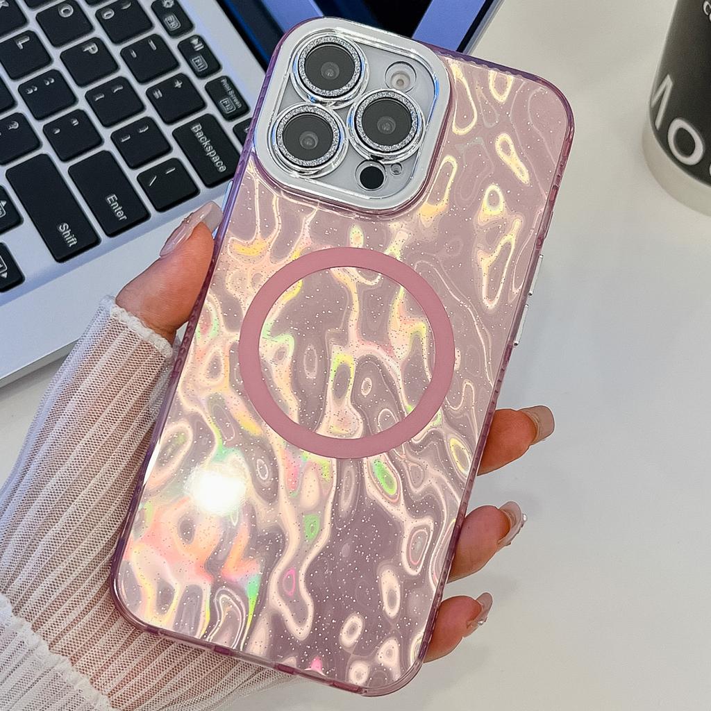 For iPhone 16 Pro Max Case Compatible with MagSafe IMD Design PC+TPU Phone Cover with Glass Lens Film