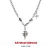 Titanium Steel Double Layer Star Cross Necklace For Man Women Luxury Design Hip Hop Clavicle Chain Fashion  Wholesale
