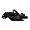 Pointed Toe Women's Sandals Elegant Chunky Shoes Mid Heels Slippers 2025 Summer Trend Pumps Flip Flops Dress Sandalias De Mujer
