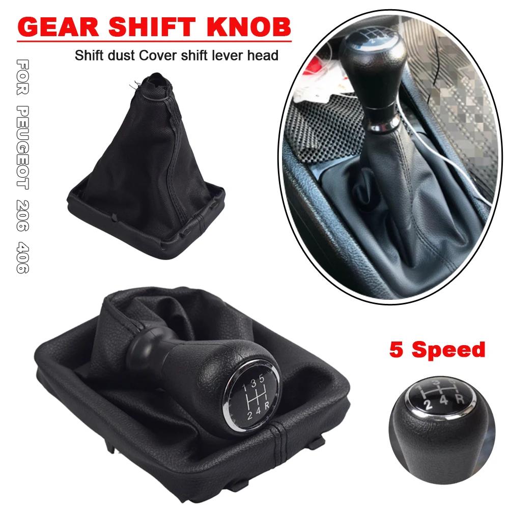 Manual 5 Speed Car Gear Shift Knob For Peugeot 206 406 Shifter Lever Stick Gaiter Boot Cover New Car Accessories