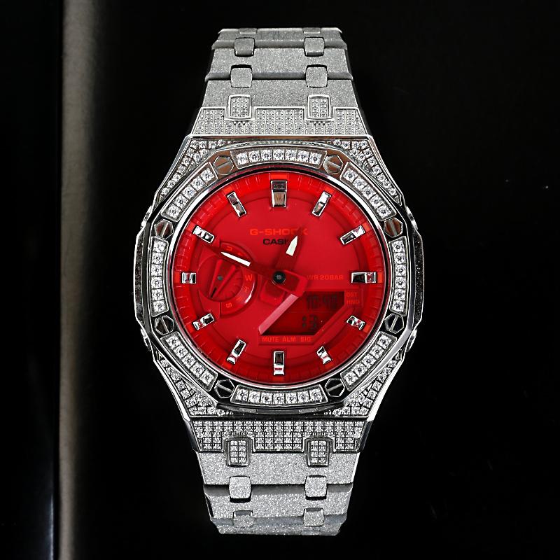 CASIO Unisex 44mm Red Watch GA-2100-4A(Watch1--)