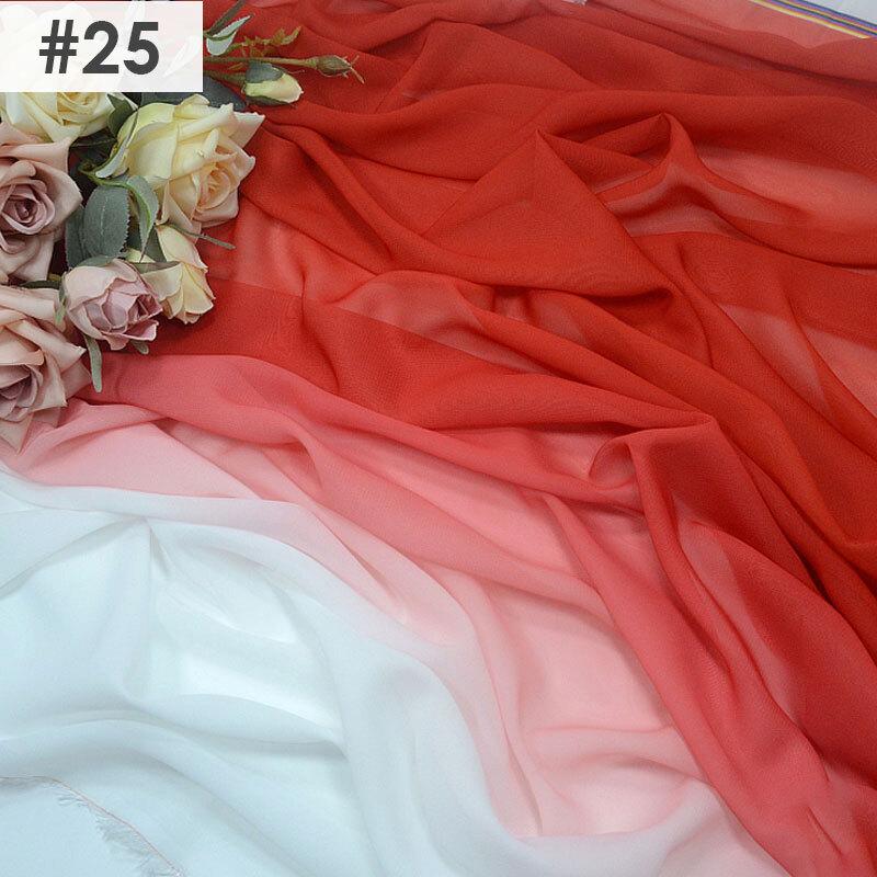 Gradient Color Rainbow Chiffon Fabric Scarf Sewing Craft DIY Ancient Style Hanfu Dress Stage Costume Decor Clothing Supplies