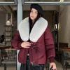 New fashion cotton clothes women's warm big fur collar temperament short women's cotton-padded clothes jacket