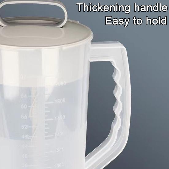 1/2 Pcs Mixing Pitcher for Drinks 2000ml Sealed Water Bottle with Lid Translucent Adjustable Mixer Plunger Manual Juice Jug Beverage Blending