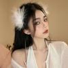 Feather Headband with Tassel White Feather Hair Hoop Headwear for Women