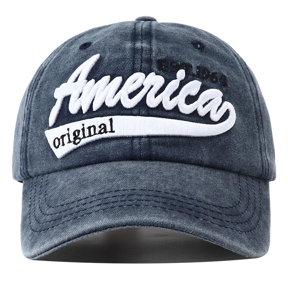 Peaked Blocking UV Protection Sun Ventilated Permeable Air Cap Baseball Stitching Stitched Embroidered Alphabet American Distresseded Vintage