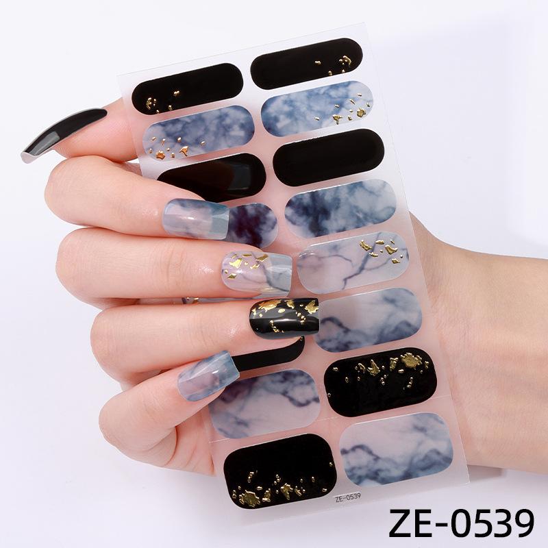 New 16-finger French Manicure Stickers Flash Onion Pink Nail Stickers Simple Manicure Stickers