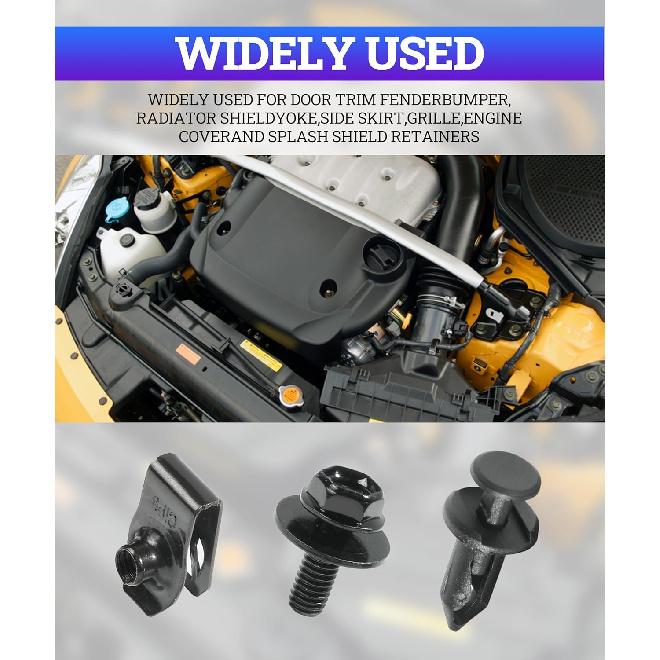 Zlirfy 35PCS Engine Under Cover Splash Shield Guard Body Bolts Screws,Bumper Fender Liner Push Retainer Fastener Rivet Clips,Bumper Clips Extruded