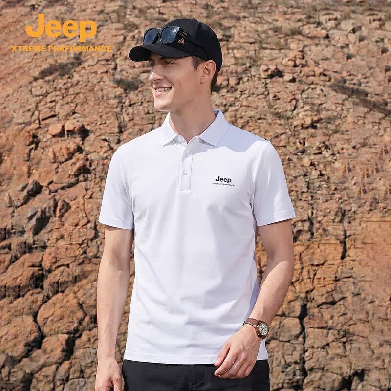 Jeep Men's Outdoor Quick-Dry Short Sleeve Polo Shirt