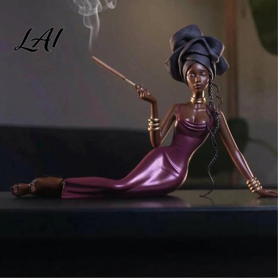 Yoga Meditation Incense Burner Handcrafted Women Aroma Figurine Resin Elegant Lady Stick