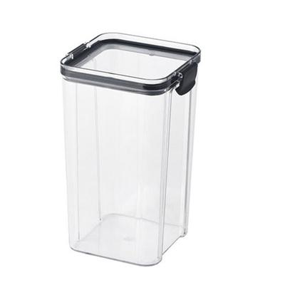 1300ml Nádoba na suché potraviny s vzduchotěsnými víčky s klipy Čtvercová Průhledná Čirá Uzavřená Nádoba