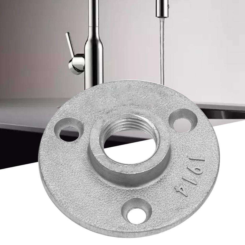 10pcs AlloyCelsius Cast Iron 3 Holes 65mm DN15 Flange Pipe Base Thread Floor Flange(Aluminum alloy)