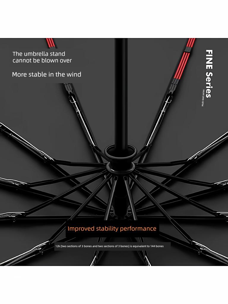Fully Automatic Umbrella, Enlarged, Thickened, Reinforced, Dual-Use for Sun and Rain, Men's Folding Sun Protection Uv Umbrella, Sunshade