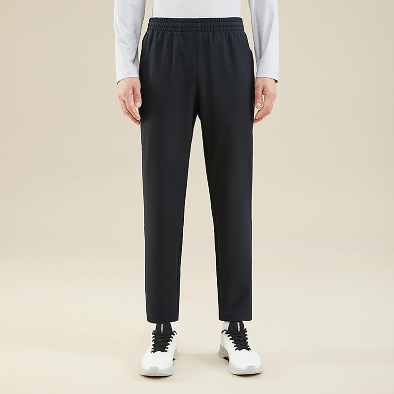 Anta Basketball Series Solid Color Sports Casual Warm Lace-Up Water-Resistant Fleece KT Pants Men Pants Basic-Black 952341501-1