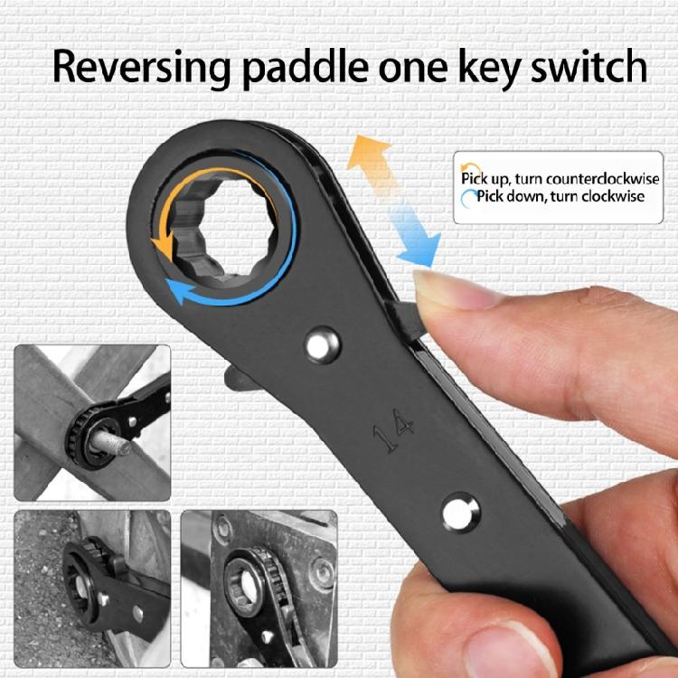 Efficient Multiple Size Ratchet Wrench Spanner Set Double Head 6 To 21mm with Reversible Levers Fit for Smooth Operation