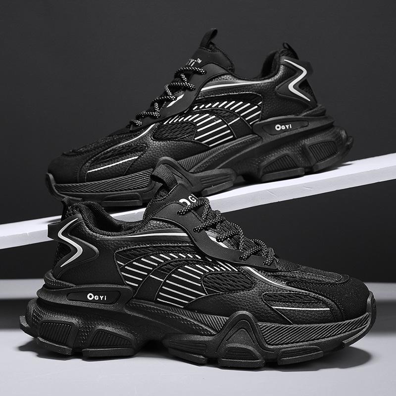 Men's shoes spring and summer breathable mesh dad shoes platform heightening youth sports and leisure shoes non-slip running shoes