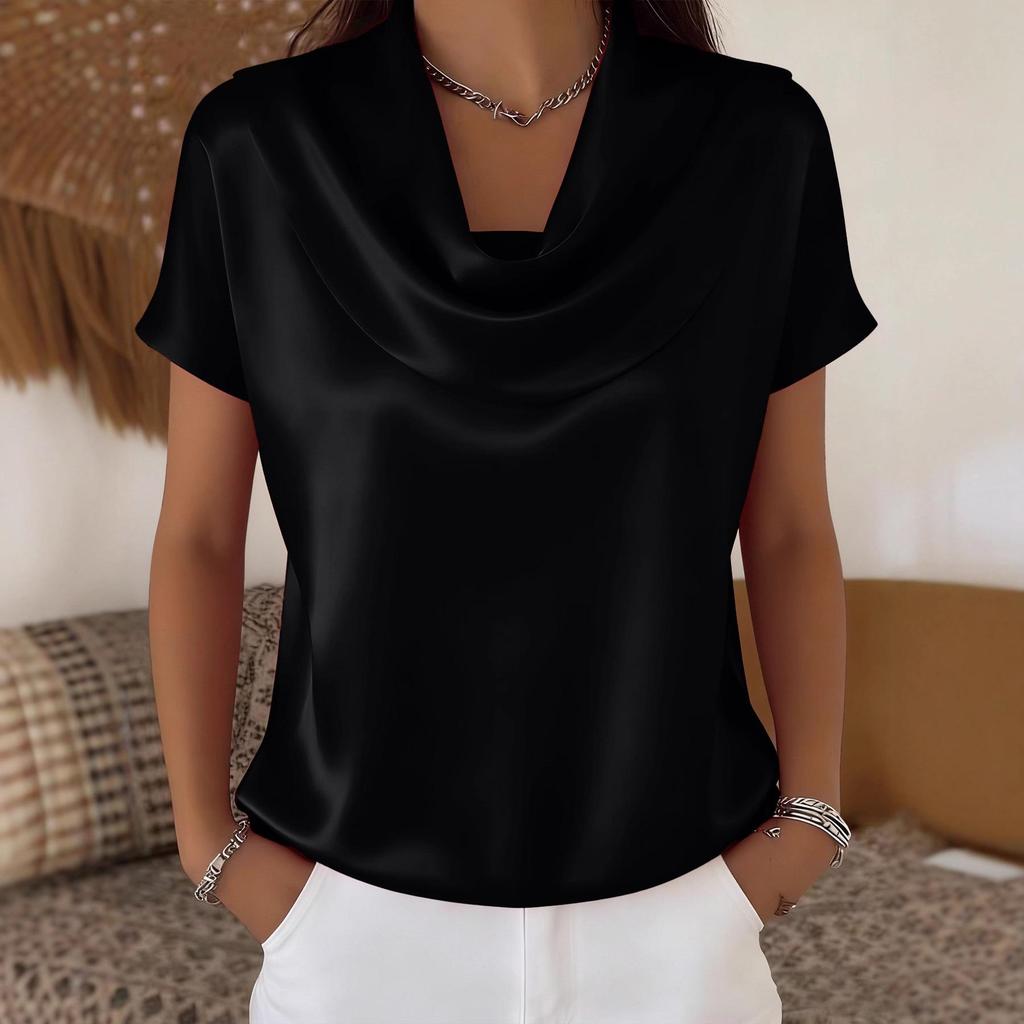 Women's 2025 Batwing Sleeve Drape Top - Short-Sleeved, Versatile & Casual