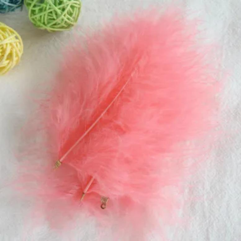 FeatherVelvet Feathers with Metal Clip Buckle, Turkey Plumas, DIY Feather Jewelry, Craft, Dream Catcher, Decoration Material, 10-12cm