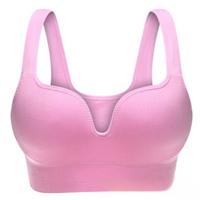 

Безшовний Ударостійкий 3D Спортивний Бюстгальтер - Жіночий Топ для Йоги з Гарним Дизайном Спини XL рожевий