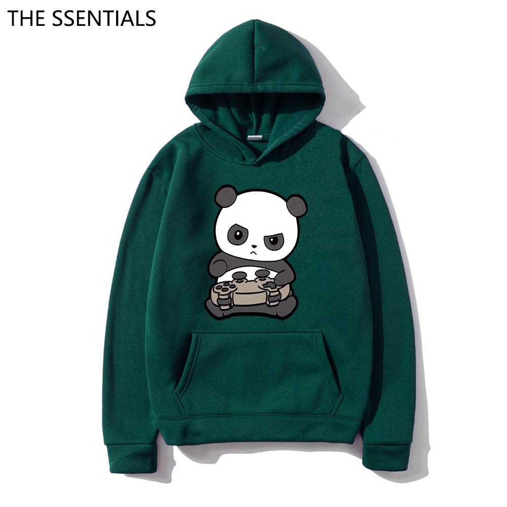 2022 Felpe con Cappuccio Panda Kawaii Unisex Harajuku Needs More Boba Felpa con Cappuccio Unisex Primavera Autunno Estetica Cartone Animato Grafica Felpa