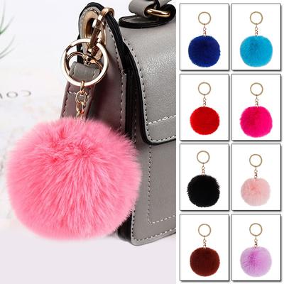 1PC Women Key Chains Pendant Keychain Fur Ball Soft Fur Fluffy Decoration Pendant Jewelry