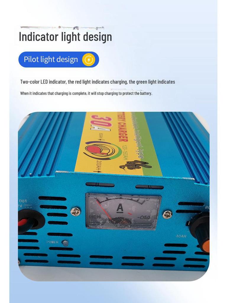 12V Automotive Lead-Acid Battery Charger (10A/20A/30A)