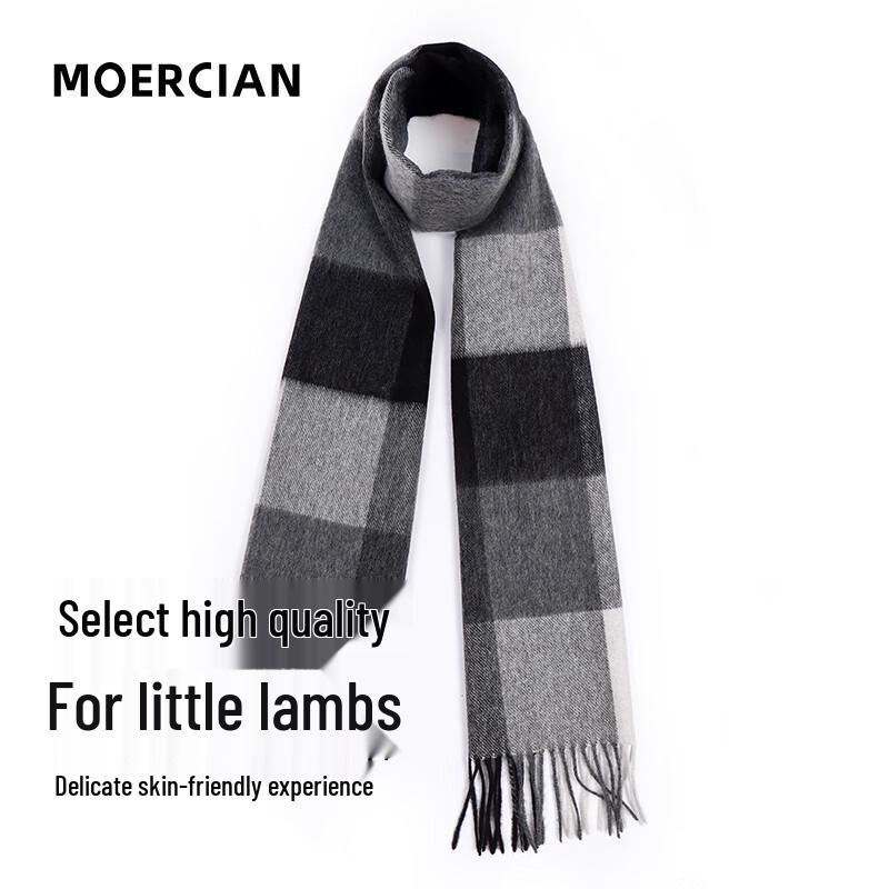 Muxier Herren 100% Reine Wolle Plaid Business Schal mit Geschenkbox