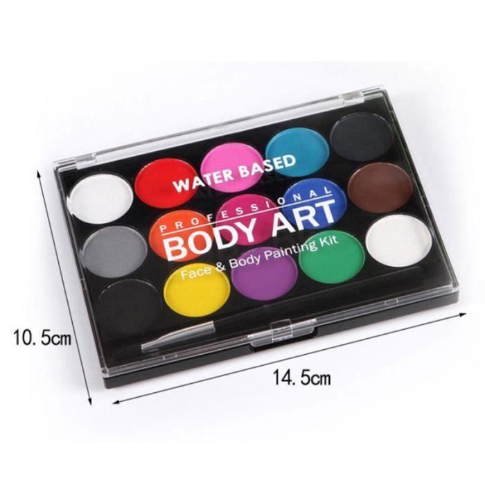 Body Paint Kit - Non-toxic - 15 Colors - Washable - With Brush - Halloween