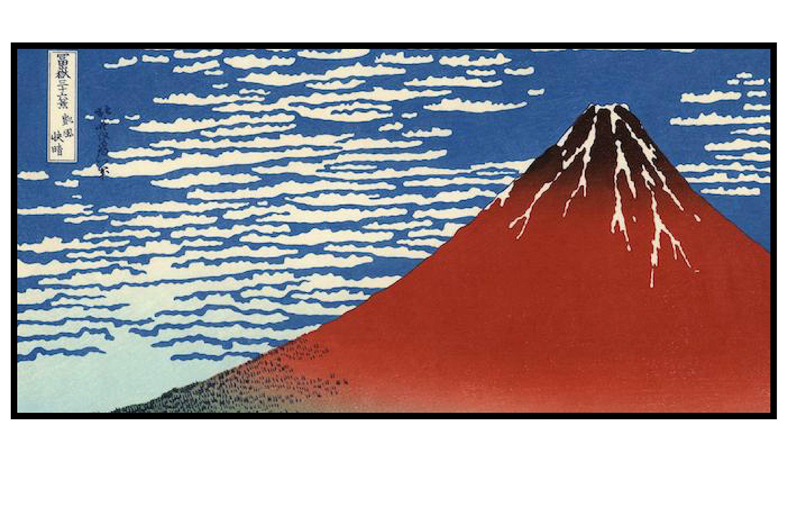 

Poster art panel mini folding four H120 x W270 Clear Katsushika screen, panels, [Fine Wind, Weather, Hokusai]