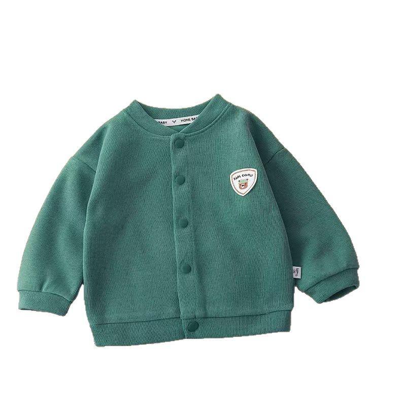 Stilvoller Strick-Cardigan mit langen Ärmeln für Baby-Jungen und -Mädchen - Frühling & Herbst Lässige Mode Basisschicht