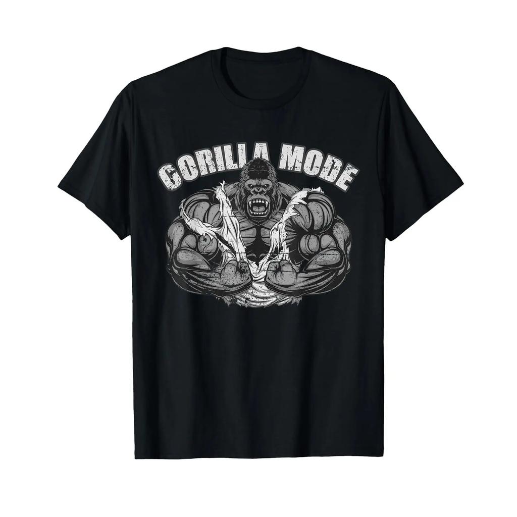 Gorilla Mode Gym Ape Fitness Trainer Swole Monkey T Shirt Black Vintage Washed Comfortable Fashion Soft Graphic