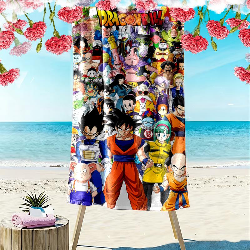 Dragon Ball Super Print Beach Towel, Large Soft Quick Dry Towel for Beach Camping Swimming