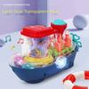 Sound Light Toy Transparent Gear Mechanical Car Plastic Musical Ship Toy  Children