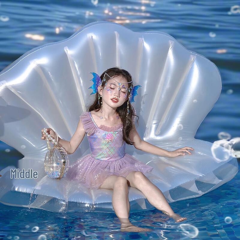 Costume da bagno intero a coda di sirena da principessa per bambina