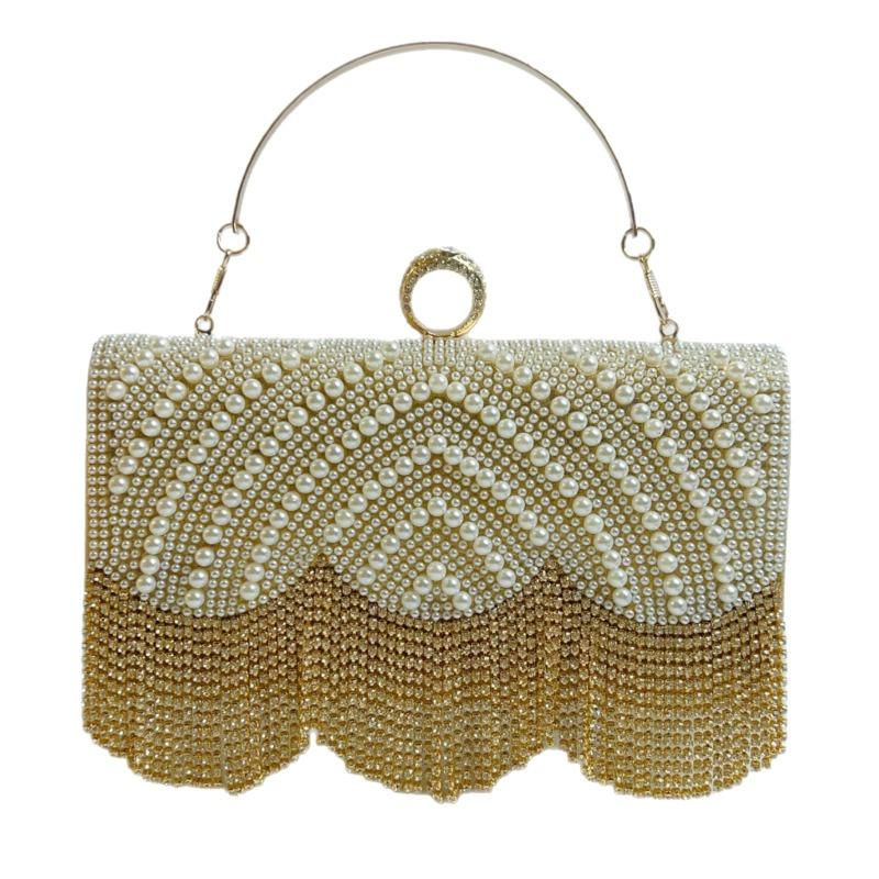 Pearl Water Diamond Dinner Bag Tassel Clutch Crossbody Single-shoulder Handbag