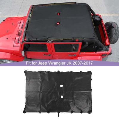 Sunshade Full Mesh Shade Top Anti-UV Leateher Top Cover for Jeep Wrangler JK 2007-2017 4-Door Version Provide UV Protection Car Accessories
