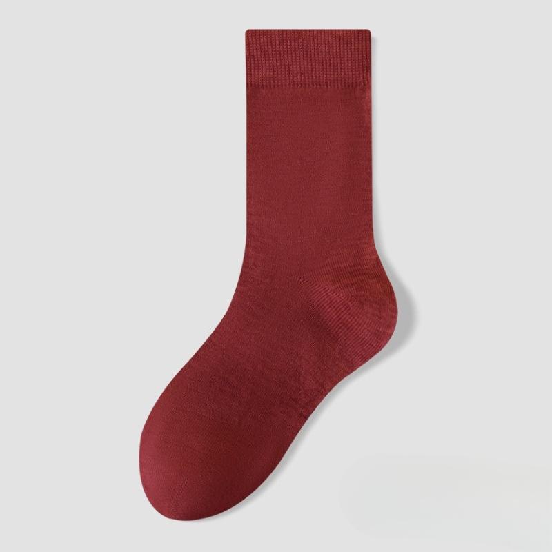 Women's Wool Thickened Heat-retaining and Warm Mid-calf Socks with Stretch and No Bones, Made of Mulberry Silk.