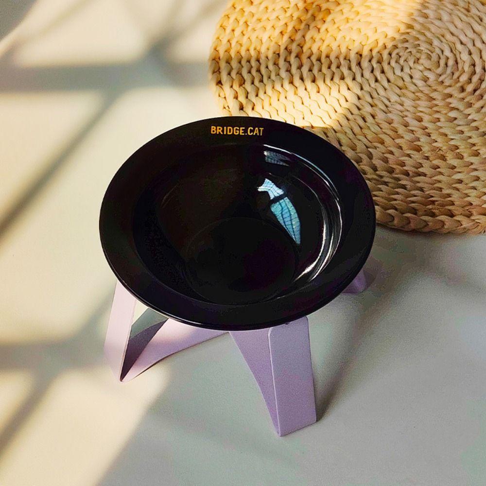 Pet Supplies Ceramic Flying Disc Pet Bowl Korean Style Multicolor UFO Cat Bowl Anti-Tip Round Cat Feeding Bowls For Cat and Dog