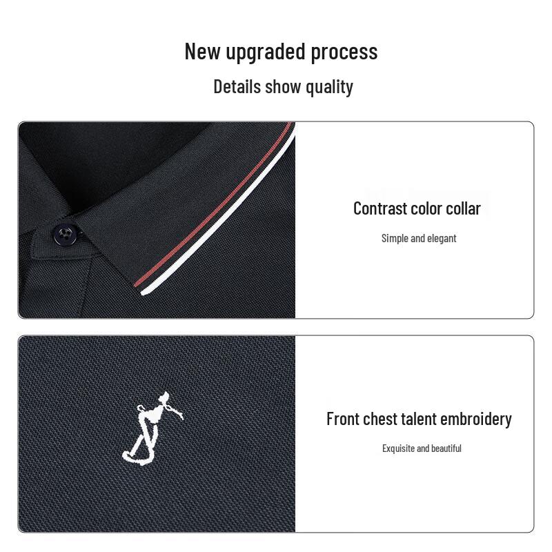 TRIES Men's Summer Short-Sleeve Polo Shirt
