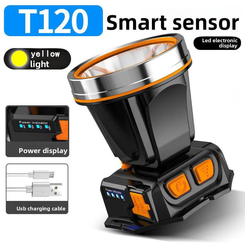 Outdoor Long Range, Strong Light Power, Ultra Bright Fishing Head Night Fishing Wearable Headlight Lithium Induction Flashlig