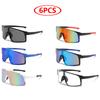 Protective Glasses 6pcs Oversized Cycling Sunglasses One Piece Sun Glasses Skiing Fishing Goggles Bike Mirror Lens Eyewear