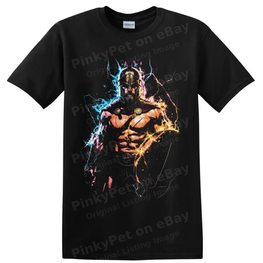 König Leonidas 300 Film T-Shirt mit Spartanischer Krieger Blitz Grafik Kunst Tee