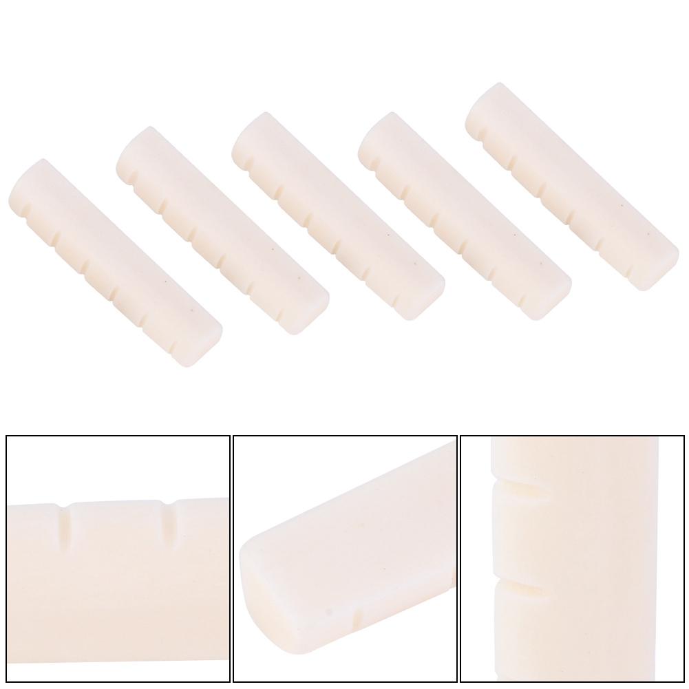5Pcs Acoustic Wood Guitar Nut Ivory White Cow Bones Musical Instrument Accessories