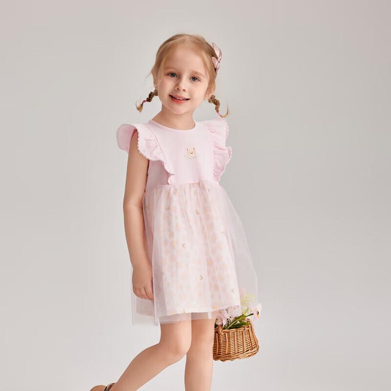 PawinPaw Cartoon Bear Floral Mesh Dress 100