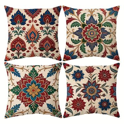 Vintage Floral Paisley Pattern Pillow CoversLiving Room Sofa Cushion Cover, Soft and Comfortable, Bedroom Room Decoration