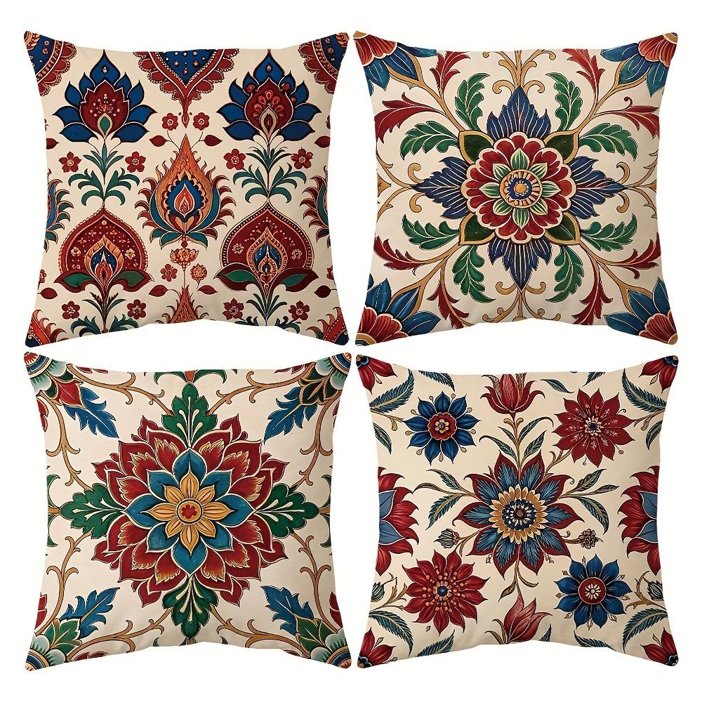 Vintage Floral Paisley Pattern Pillow CoversLiving Room Sofa Cushion Cover, Soft and Comfortable, Bedroom Room Decoration