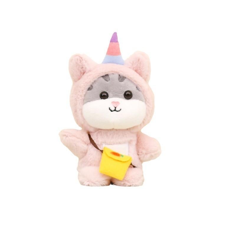 Cute Cat Plush Toy Keychain Fluffy Bunny Transformable Small Kitty Bag Accessory