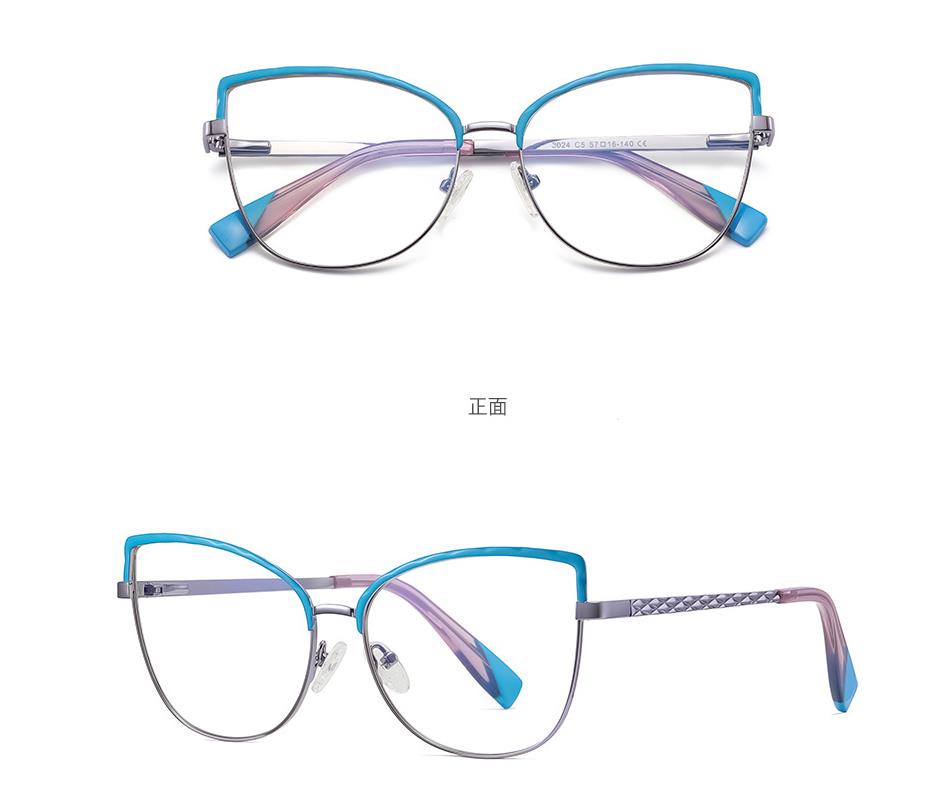 Vision Correction Glasses For Myopia Women 0 To -6 0 Metal Cat Eye Anti Blue Light Trendy Transparent Computer Glasses